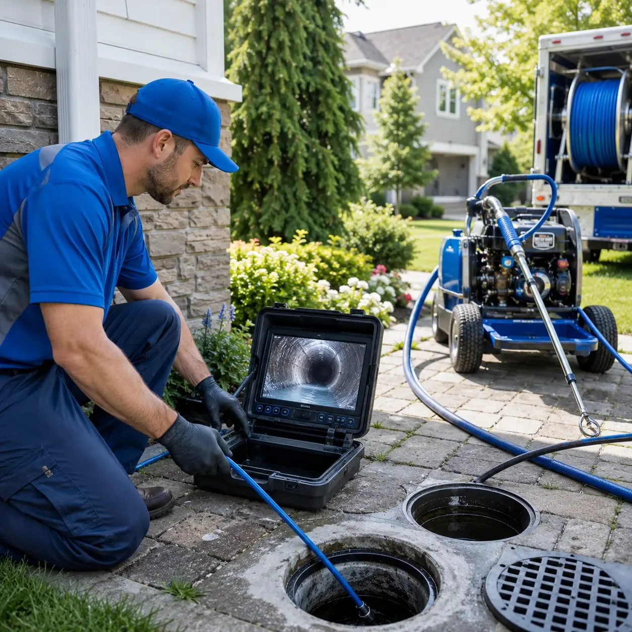 Outdoor drain cleaning professionals serving Frenchville, ME